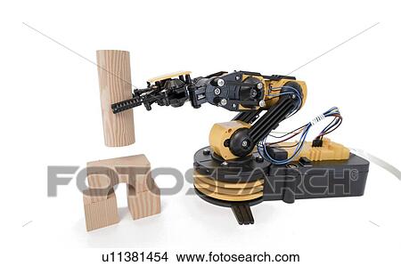 Robotic arm using building blocks. View Large Photo Image Picture - Robotic arm using building blocks.. Fotosearch
