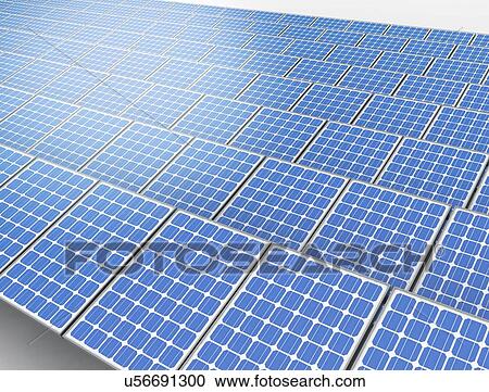Stock Image - Solar panels, illustration.. Fotosearch