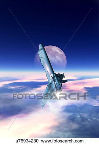 Stock Image - Space shuttle, illustration.. Fotosearch