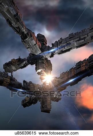 Space stations, illustration. View Large Photo Image Stock Photography - Space stations, illustration.. Fotosearch