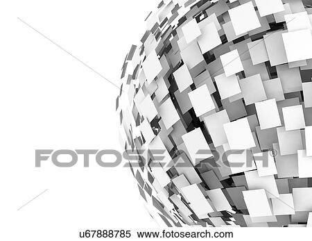 Stock Photography - Sphere of square notes, computer illustration.. Fotosearch