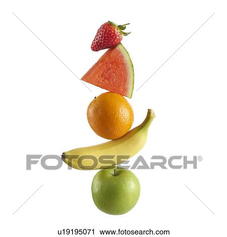 Stock Image - Stack of fresh fruit.. Fotosearch