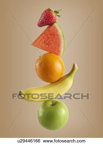 Stack of fresh fruit. View Large Photo Image Stock Photograph - Stack of fresh fruit.. Fotosearch