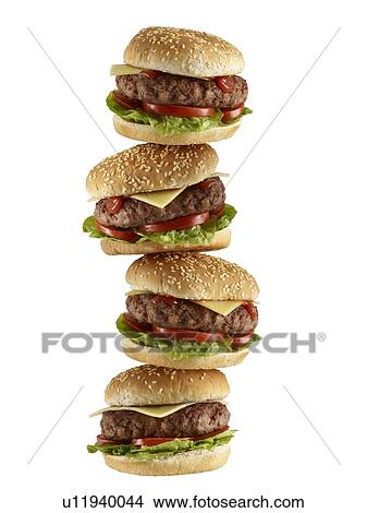 Stack of hamburgers. View Large Photo Image Picture - Stack of hamburgers.. Fotosearch