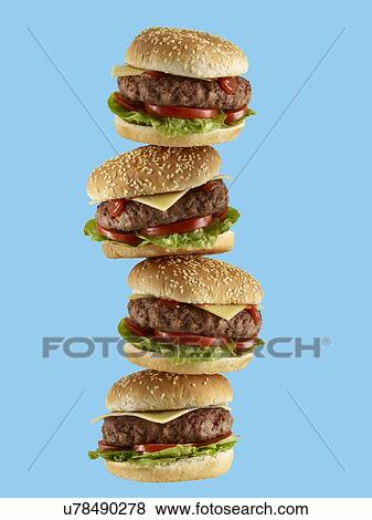 Stack of hamburgers. View Large Photo Image Stock Photo - Stack of hamburgers.. Fotosearch