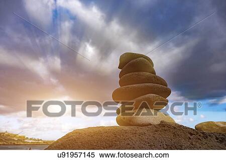 Stacked stones. View Large Photo Image Stock Photography - Stacked stones.. Fotosearch