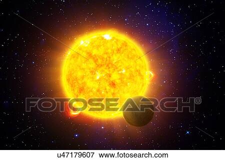 Stock Photo - Star with planet, illustration.. Fotosearch