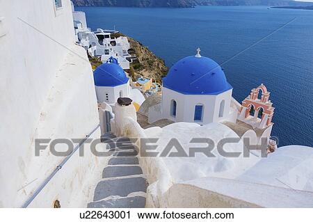Steps in the town of Oia, Santorini Island, Greece. View Large Photo Image Stock Image - Steps in the town of Oia, Santorini Island, Greece.. Fotosearch