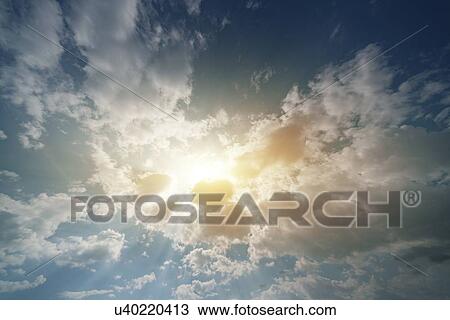 Sun and cloudy sky. View Large Photo Image Stock Image - Sun and cloudy sky.. Fotosearch