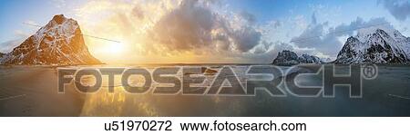 Sunrise over Arctic Sea. View Large Photo Image Stock Image - Sunrise over Arctic Sea.. Fotosearch