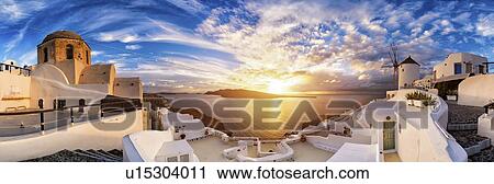 Sunset from Oia, Santorini, Greece. View Large Photo Image Stock Image - Sunset from Oia, Santorini, Greece.. Fotosearch