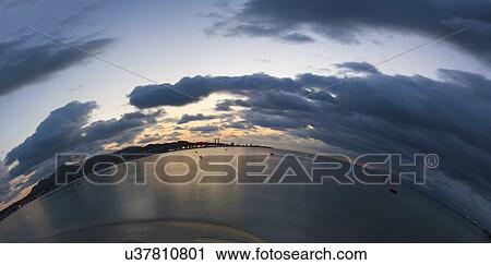 Stock Image - Sunset over the sea, Mallorca, Spain.. Fotosearch