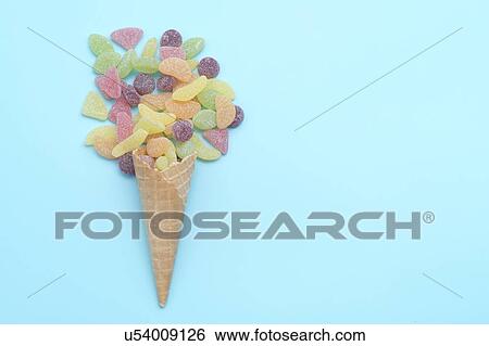Stock Photograph - Sweets and waffle cone.. Fotosearch