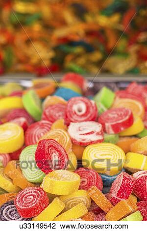 Sweets on market stall. View Large Photo Image Stock Image - Sweets on market stall.. Fotosearch