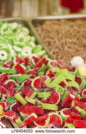 Sweets on market stall. View Large Photo Image Stock Image - Sweets on market stall.. Fotosearch