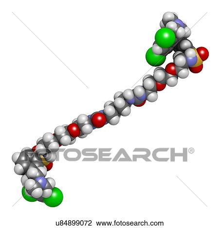 Tenapanor drug molecule. 3D rendering. Atoms are represented as spheres with conventional colour-coding: hydrogen (white), carbon (grey), nitrogen (blue), oxygen (red), chlorine (green), sulfur (yellow). View Large Photo Image Stock Image - Tenapanor drug molecule. 3D rendering. Atoms are represented as spheres with conventional colour-coding: hydrogen (white), carbon (grey), nitrogen (blue), oxygen (red), chlorine (green), sulfur (yellow).. Fotosearch