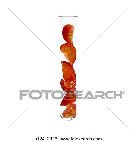 Stock Photograph - Tomato in test tube, studio shot.. Fotosearch
