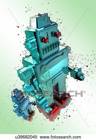 Stock Photography - Toy robot, illustration.. Fotosearch