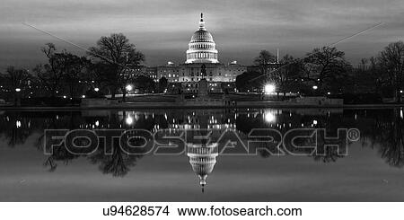 Picture - U. S. Capitol Building & Reflecting Pool, Sunrise, Washington, D. C., USA. Fotosearch