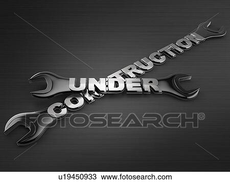 Stock Image - Under construction written on wrenches, illustration.. Fotosearch