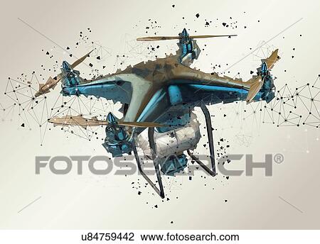 Stock Image - Unmanned aerial vehicle, illustration.. Fotosearch