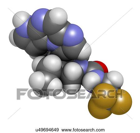 Stock Photo - Upadacitinib drug molecule. Second generation janus kinase inhibitor with selectivity for JAK1. 3D rendering. Atoms are represented as spheres with conventional colour-coding: hydrogen (white), carbon (grey), nitrogen (blue), oxygen (red), fluorine.... Fotosearch