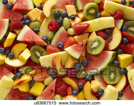 Stock Photography - Variety of fresh fruit, full frame.. Fotosearch