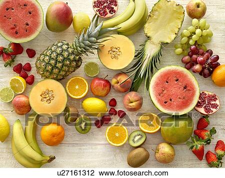 Stock Image - Variety of fresh fruit.. Fotosearch