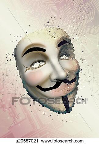 Stock Image - Vendetta mask, conceptual illustration.. Fotosearch