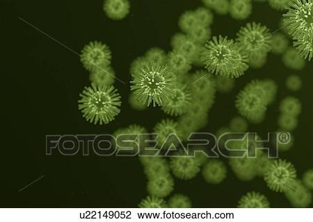 Stock Image - Virus particles, illustration.. Fotosearch