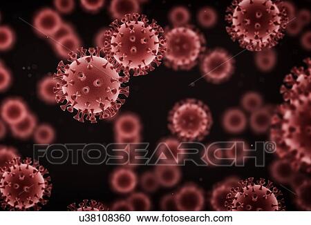Stock Image - Virus particles, illustration.. Fotosearch