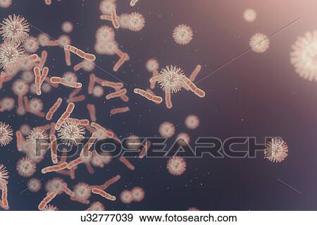 Virus particles, illustration. View Large Photo Image Stock Photo - Virus particles, illustration.. Fotosearch