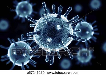 Stock Photo - Virus particles, illustration.. Fotosearch