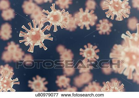 Stock Photo - Virus particles, illustration.. Fotosearch