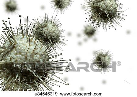 Stock Photo - Virus particles, illustration.. Fotosearch