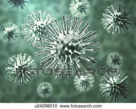 Stock Image - Viruses, computer illustration.. Fotosearch