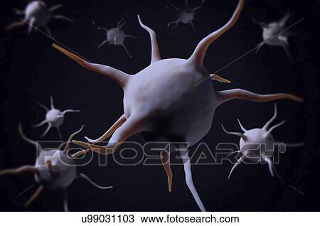 Stock Image - Viruses, computer illustration.. Fotosearch