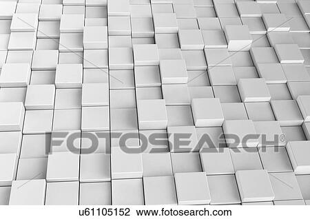 Stock Image - White cubes, computer illustration.. Fotosearch