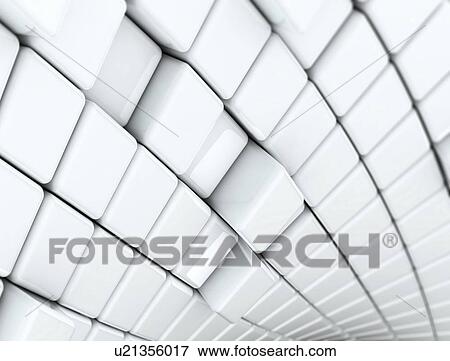 Stock Photo - White cubes, computer illustration.. Fotosearch
