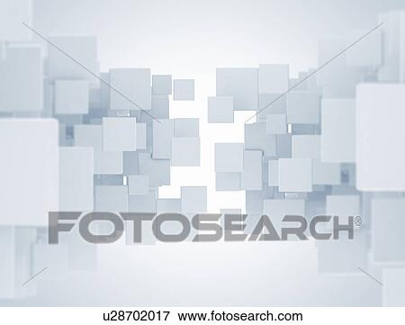 Stock Photo - White cubes, computer illustration.. Fotosearch