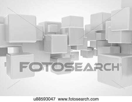 White cubes, computer illustration. View Large Photo Image Stock Photo - White cubes, computer illustration.. Fotosearch