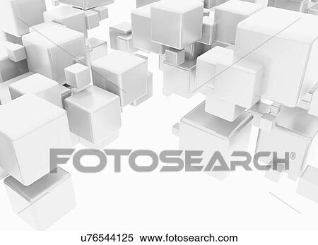 White cubes, computer illustration. View Large Photo Image Stock Photography - White cubes, computer illustration.. Fotosearch