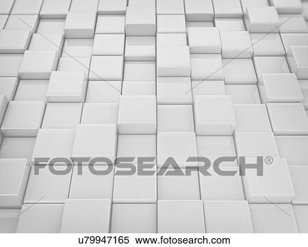 Stock Photography - White cubes, computer illustration.. Fotosearch