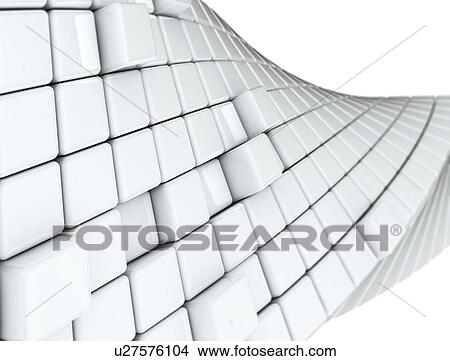 Picture - White cubes, illustration.. Fotosearch