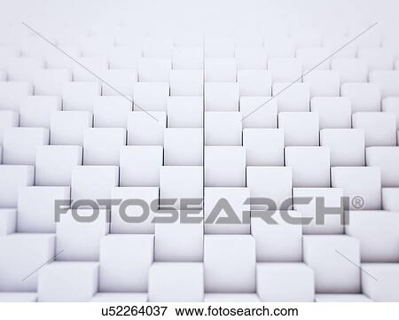 Stock Photo - White cubes, illustration.. Fotosearch