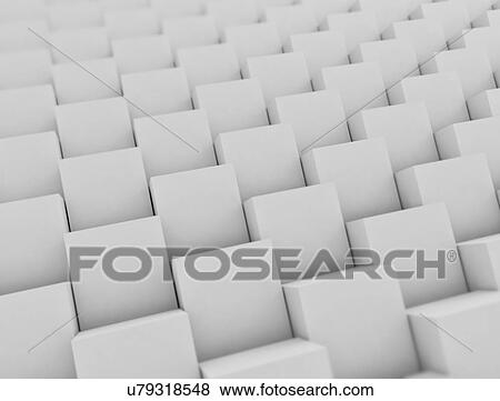 Stock Photo - White cubes, illustration.. Fotosearch