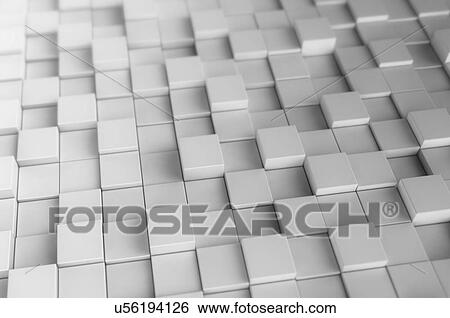 Stock Photograph - White cubes, illustration.. Fotosearch