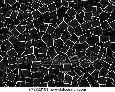 Stock Image - White-edged cubes, illustration.. Fotosearch