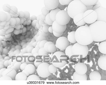 Stock Photo - White spheres, computer illustration.. Fotosearch