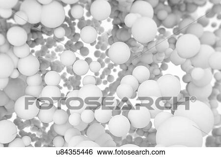 Stock Photograph - White spheres, computer illustration.. Fotosearch